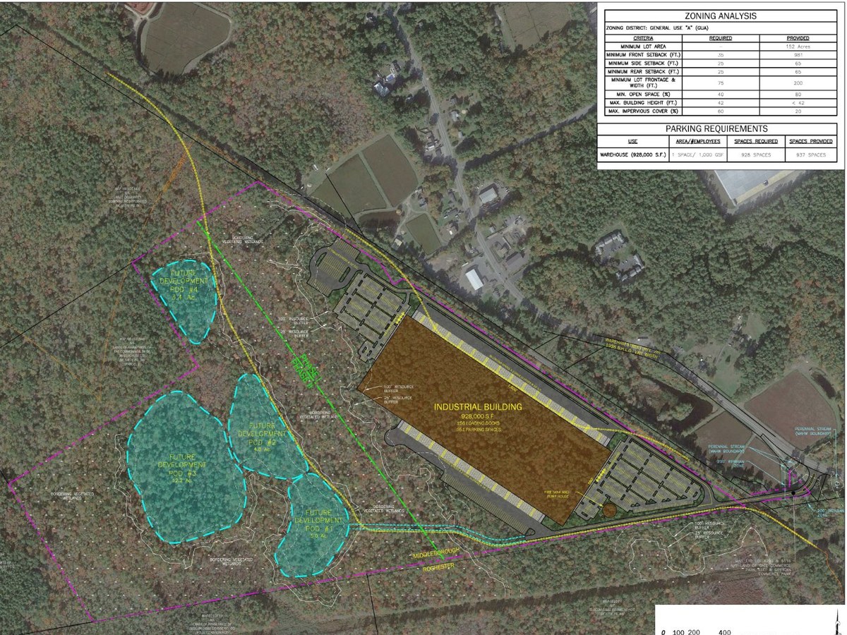 A 928,000-square-foot warehouse returns to Middleborough’s wetlands board tonight, on land the state calls rare turtle habitat